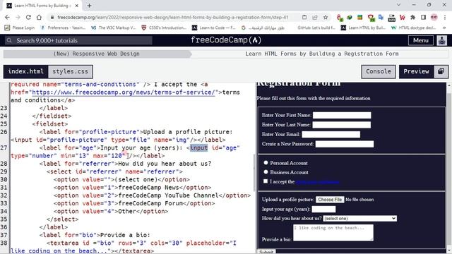 Learn HTML Forms by Building a Registration Form - Step 41 смотреть онлайн