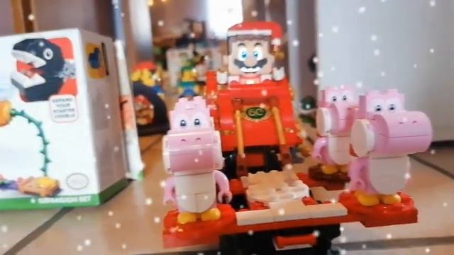 LEGO Super Mario Santa Power UP driving the Toy road with Pink Yoshi! смотреть онлайн