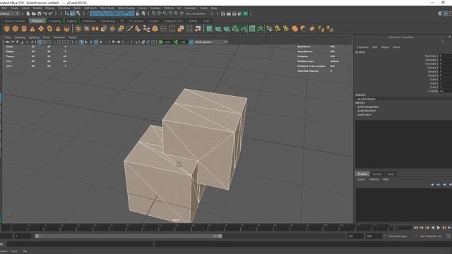 Combine and Boolean Union in Maya смотреть онлайн
