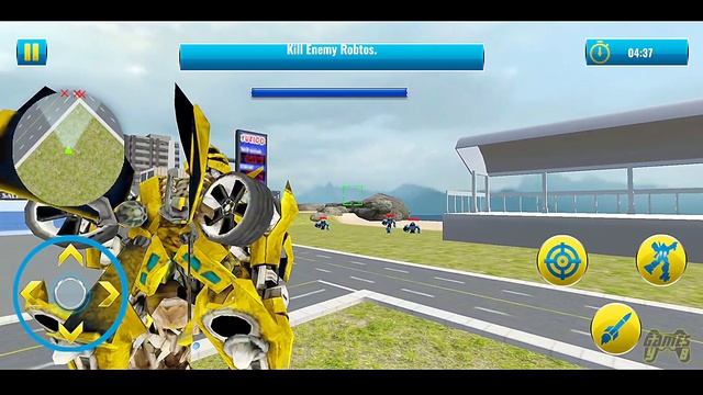 Futuristic Flying Train Bumblebee Robot Wars: Robot Transform Game - Android Gameplay смотреть онлайн