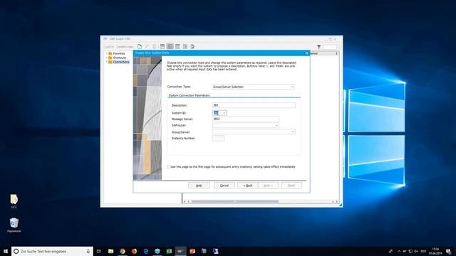 Creating System Connection on SAPGUI 7 50 for Windows смотреть онлайн