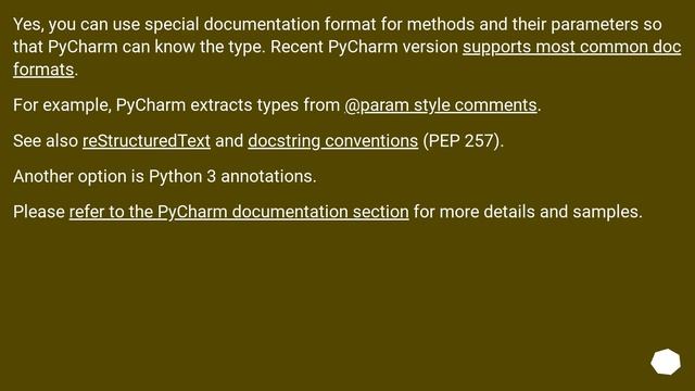 How can I tell PyCharm what type a parameter is expected to be? смотреть онлайн