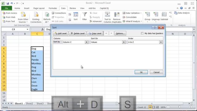 Excel Shortcuts - Sort Cells смотреть онлайн