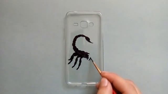 How to draw a scorpion on a phone case/ Как нарисовать скорпион на чехол телефонa смотреть онлайн