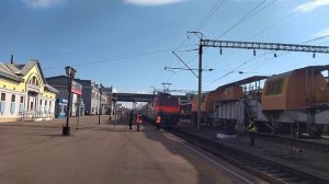 ОТПРАВЛЕНИЕ ЭЛЕКТРОВОЗА ЭП-1- 001 С МОСКОВСКИМ ПОЕЗДОМ