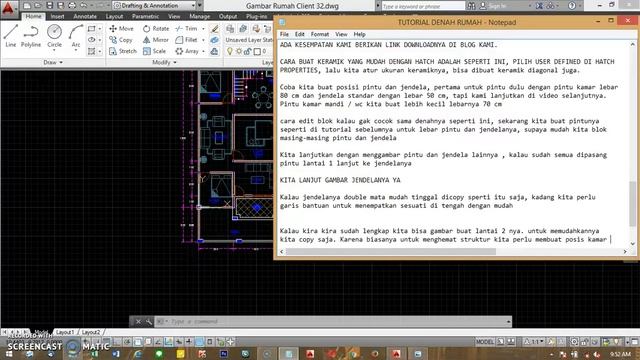 CARA MUDAH MEMBUAT DENAH RUMAH 2 LANTAI | TUTORIAL BELAJAR AUTOCAD 11 смотреть онлайн