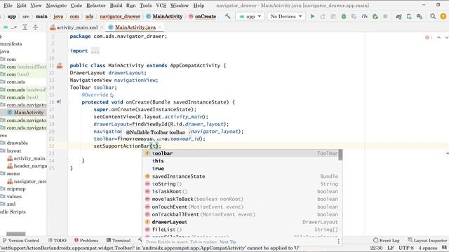 Navigation drawer android studio Material design 2022 | for beginners смотреть онлайн
