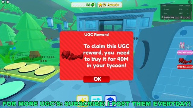 How To Get Red Heart Crown in Cat Feeding Tycoon (ROBLOX FREE LIMITED UGC ITEMS) смотреть онлайн