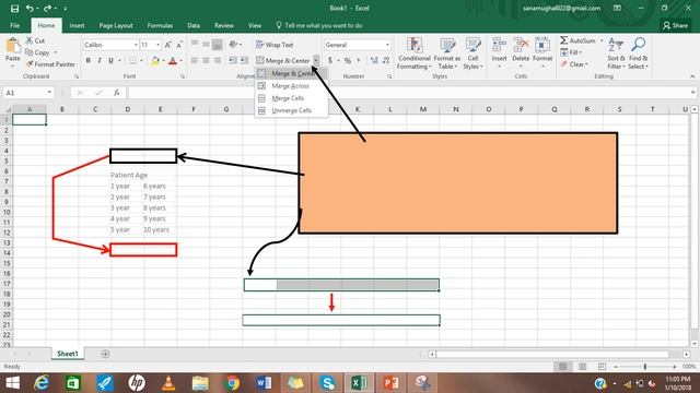 Microsoft Excel Tutorial 6 How to merge cells And text alignment смотреть онлайн