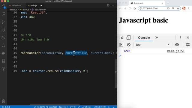 Array reduce() method смотреть онлайн