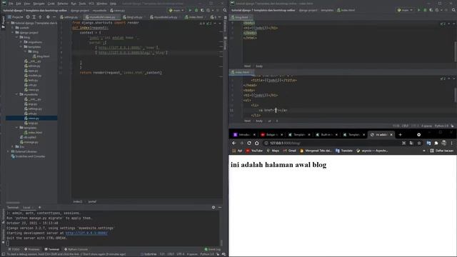 Tutorial Django 7 (templates Variables dan bootstrap online) смотреть онлайн