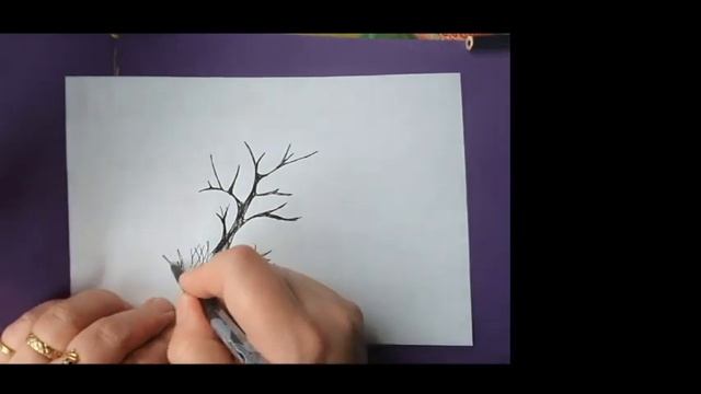 Рисуем дерево с сердцами, легко и просто смотреть онлайн