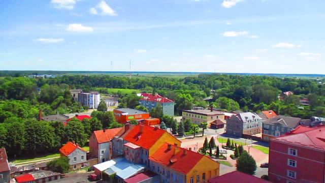 г. Правдинск с высоты 50 метров с колокольни кирхи смотреть онлайн