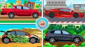 2.Машинки для детей - 4 машинки - Развивающие мультики - две серии.mp