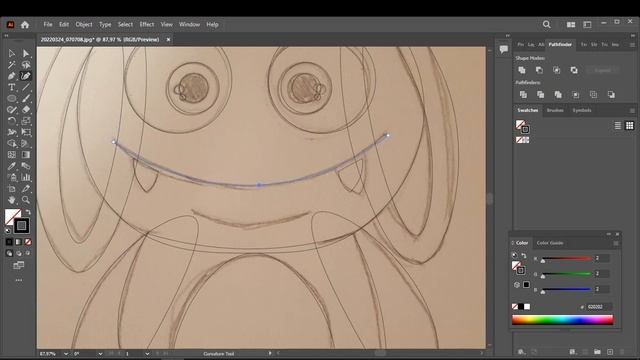 How to draw a monster in Adobe Illustrator / Как нарисовать монстра в Adobe Illustrator смотреть онлайн