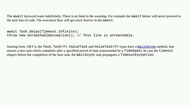 Does await keyword wait indefinitely or does it have a limit? смотреть онлайн