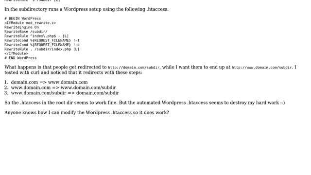 DevOps & SysAdmins: Wordpress htaccess redirect destroys my non-www to www redirect смотреть онлайн