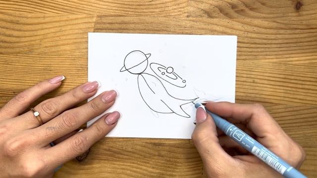 Рисунок черной ручкой "Кит" для начинающих | Милые и легкие картинки для детей и взрослых смотреть онлайн