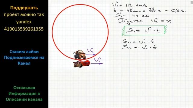 Математика Из одной точки круговой трассы, длина которой равна 44 км, одновременно в одном смотреть онлайн
