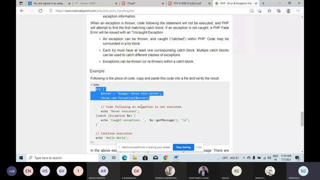 PHP Exception handling смотреть онлайн