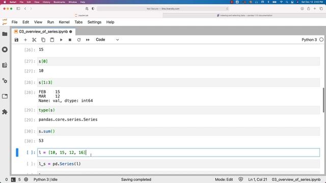 Mastering Python - Overview of Pandas Libraries - 03 Overview of Series смотреть онлайн