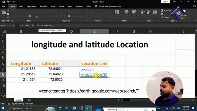 How to Create link with Google Earth in Excel ? Longitude and Latitude || BY Hari Sir смотреть онлайн
