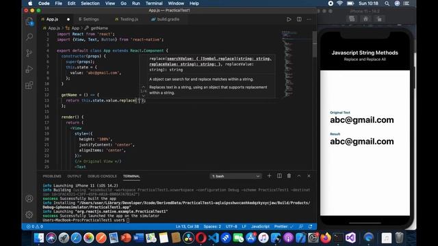 Javascript replace & replaceAll (Tutorial for React Native) смотреть онлайн