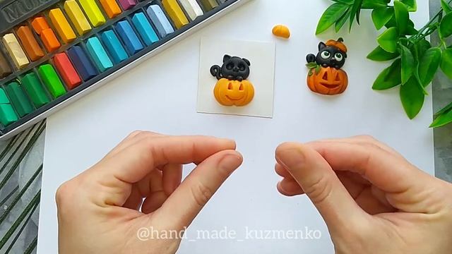 МК Котёнок на тыкве из полимерной глины /Хэллоуин/ Для новичков смотреть онлайн