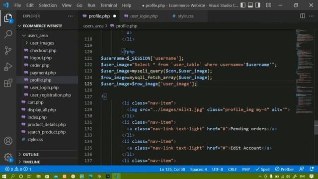 E-commerce website using PHP and MySQL || Fetching Profile Image || Part -54 смотреть онлайн