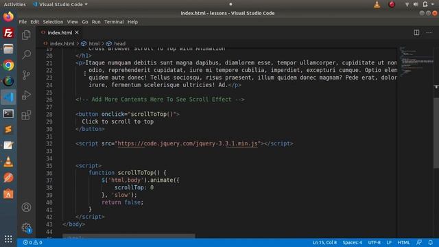 jQuery Cross Browser Scroll To Top with Animation | Scroll to the top of the page using JavaScript смотреть онлайн