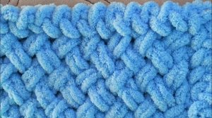 Обвязка "Косичка" для пледа Ализе Пуффи