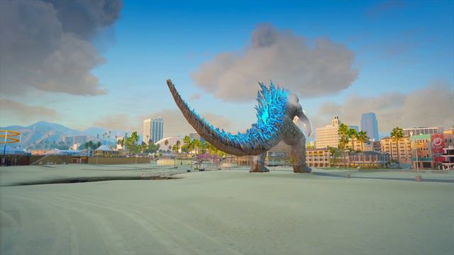 Godzilla and Kong vs Giant George - GTA V Mods Battle смотреть онлайн