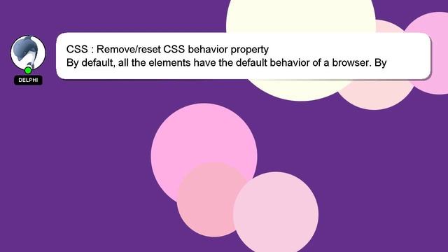 CSS : Remove/reset CSS behavior property смотреть онлайн