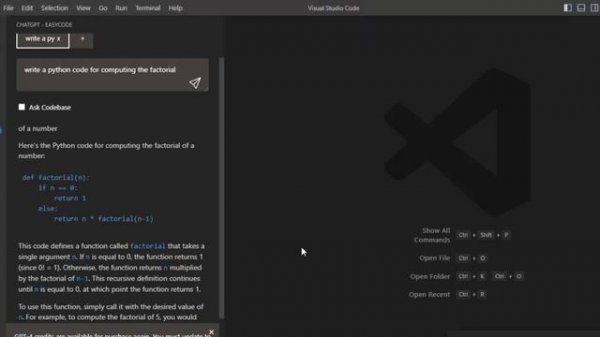 VS Code — ChatGPT Extension | Use it in your daily coding|VScode Extension| FREE| No account needed