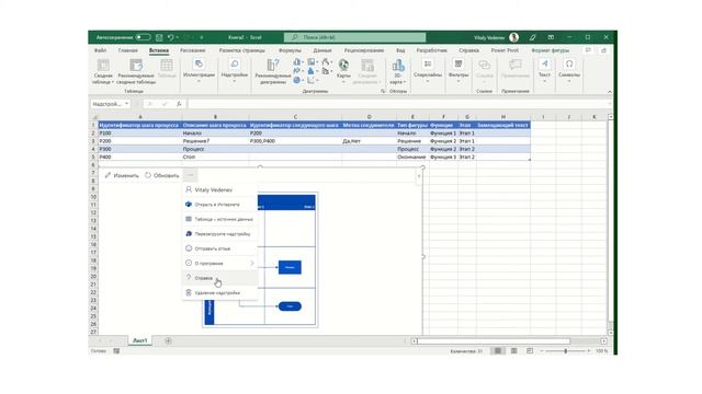 Создание схемы в Excel с помощью Visio надстройки "Визуализатор данных" смотреть онлайн