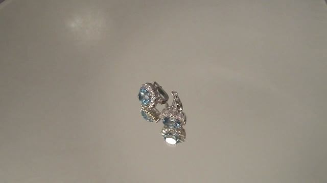 серьги с голубым топазом и цирконами серебро - serebrim.ru смотреть онлайн