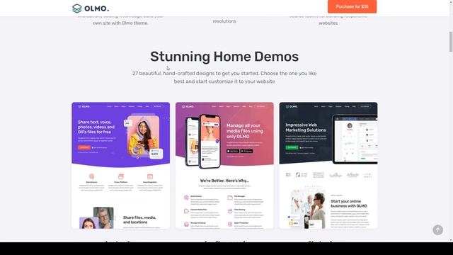 OLMO - Software and SaaS Landing WordPress Theme 5 landing смотреть онлайн