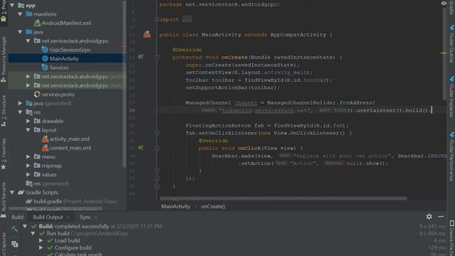 Java Android App calling ServiceStack gRPC .NET Core Services смотреть онлайн