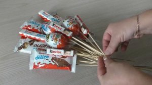 КАК сделать БУКЕТ из ШОКОЛАДОК  KINDER // СЛАДКИЙ БУКЕТ своими руками // DIY Kinder Bouguet