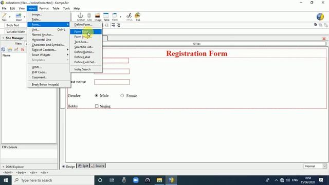 Chapter 01 | Practical 2 | Online Registration form using kompoZer. смотреть онлайн