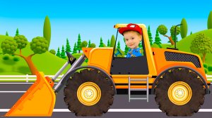 Синий трактор Песенка для детей Бульдозер Машинки для малышей