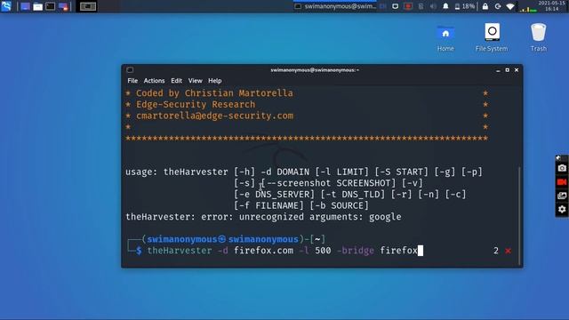 theHarvester | kali linux | email ,ip and host | fast смотреть онлайн