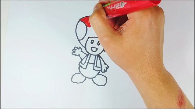 How to draw a Mario Mushroom | Как нарисовать Гриб Марио | Easy drawing for kids смотреть онлайн