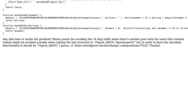 Wordpress: custom permalink/shortlink with base62 encoded post ID смотреть онлайн