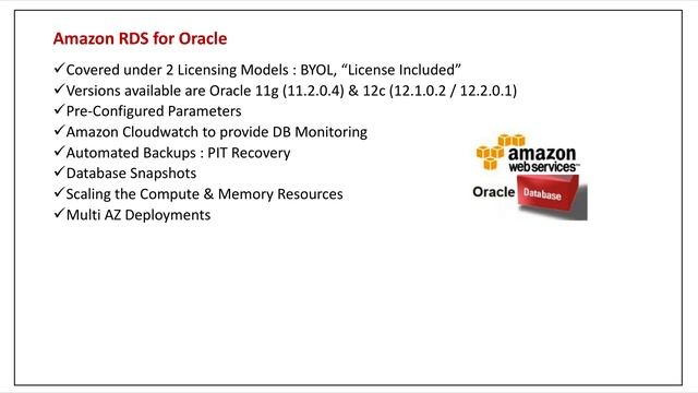 Amazon RDS for Oracle смотреть онлайн