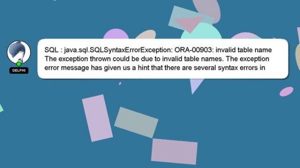 SQL : java.sql.SQLSyntaxErrorException: ORA-00903: invalid table name