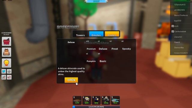 Ввёл код за 1 Млрд. визитов и открыл третий Deluxe Ящик | Роблокс Tower Defense Simulator смотреть онлайн