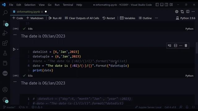 string formatting: learn basics of the python format function with variables, lists and dictionarie смотреть онлайн