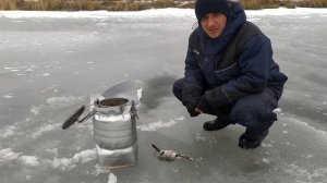 Ловля живца на косынку зимой!!!!