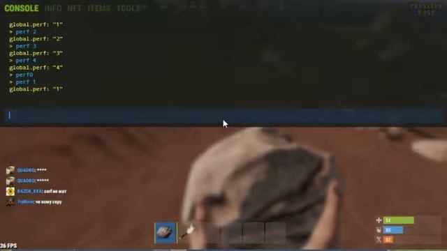 Как вывести на экран Fps Ping нагрузку на оперативную память и температуру процесора в игре RUST смотреть онлайн